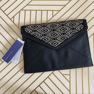 Rebecca Minkoff Leo Black and White Beaded Clutch